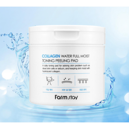 FARM STAY Collagen Water Full Moist Toning Peeling Pad 150ml (3 Options)
