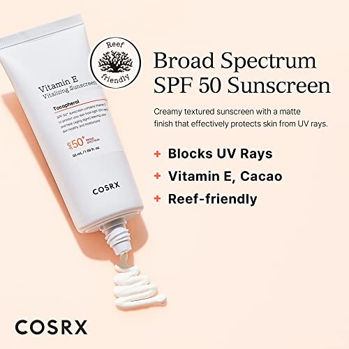 CosRx、ビタミン E、バイタライジング サンスクリーン、SPF 値 50+、50ml (1.69 液量オンス)