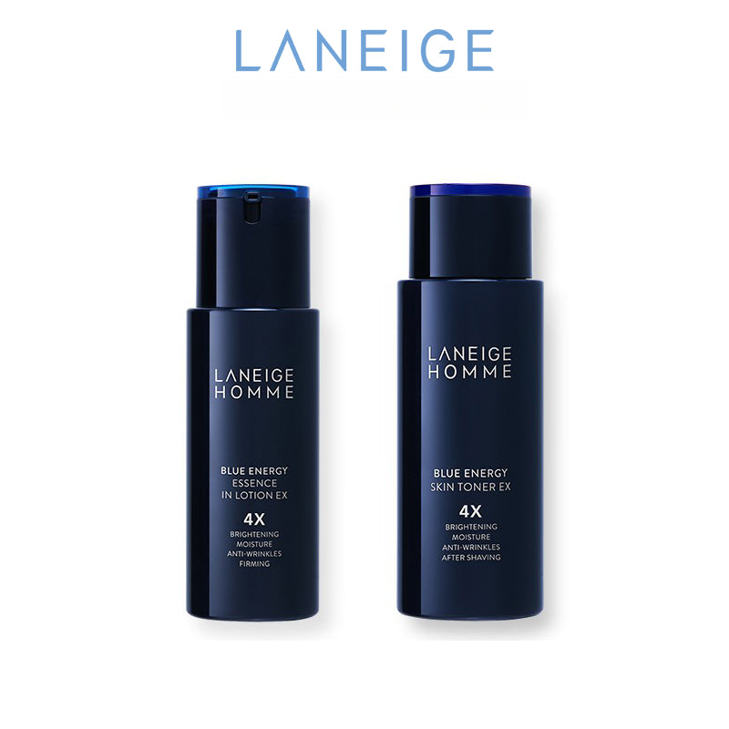 [100% オリジナル] LANEIGE オム ブルー エナジー EX スキン トナー 180ml | エッセンス イン ローション 125ml 弾力アップ、集中ケア