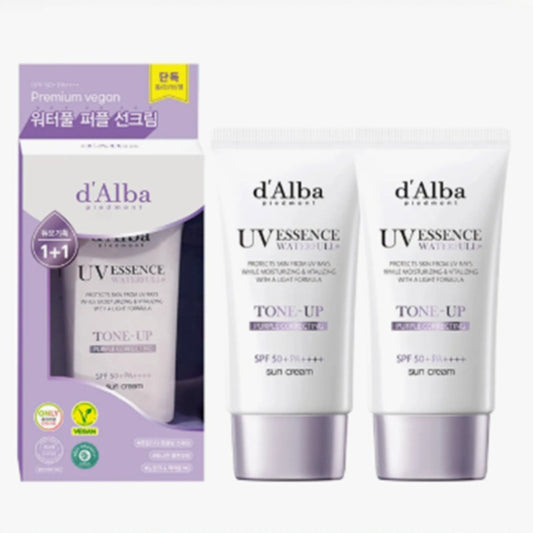 d'Alba Waterful Tone Up Sun Cream 50ml*2 - Purple Correcting