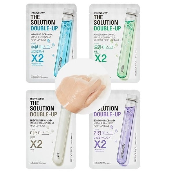 The Face Shop The Solution Double Up Face Mask Sheet 10pcs