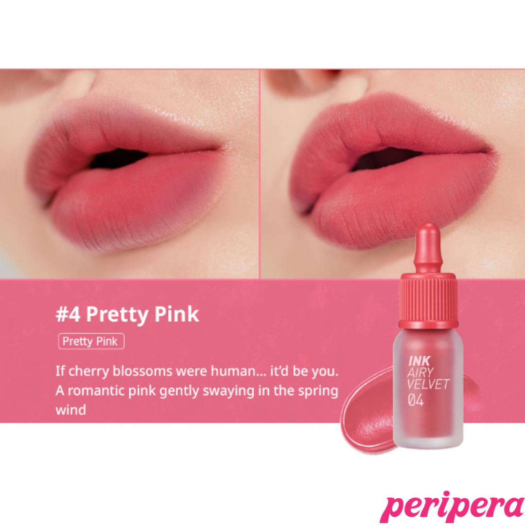 [PERIPERA] Ink Airy Velvet Lip Tint 4g ( 4, 23, 25) - Smooth & Soft Texture, Long Lasting Light Lip Tint