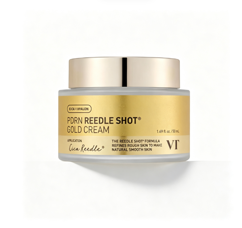 VT Cosmetics PDRN Reedle Shot Gold Cream, Anti-Aging Firming Face Cream with CICA & Hyalon, 50ml