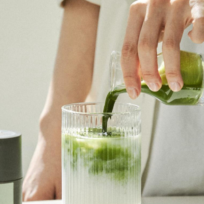 OSULLOC Matcha Ritual Gift Set, Premium Jeju Organic Matcha Powder 40g + Electric Whisk + Glass Pitcher