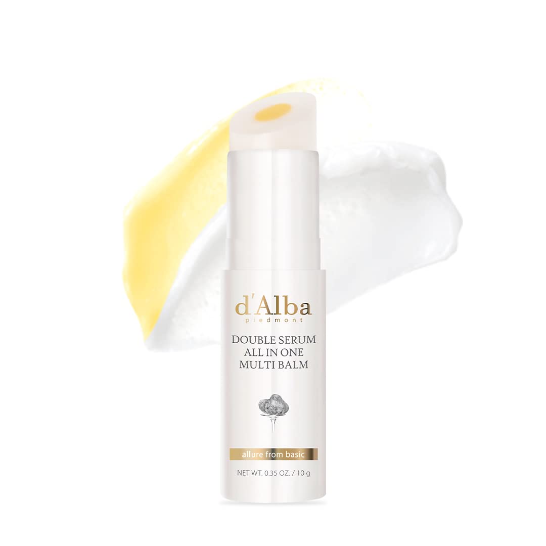 d'Alba Italian White Truffle Double Serum All-in-one Multi Balm, Vegan Skincare with Vitamin C and Vegan Collagen, 3-in-1 Wrinkle Improvement, Eye Treatment, Dark Spot Corrector, Korean Skin Care