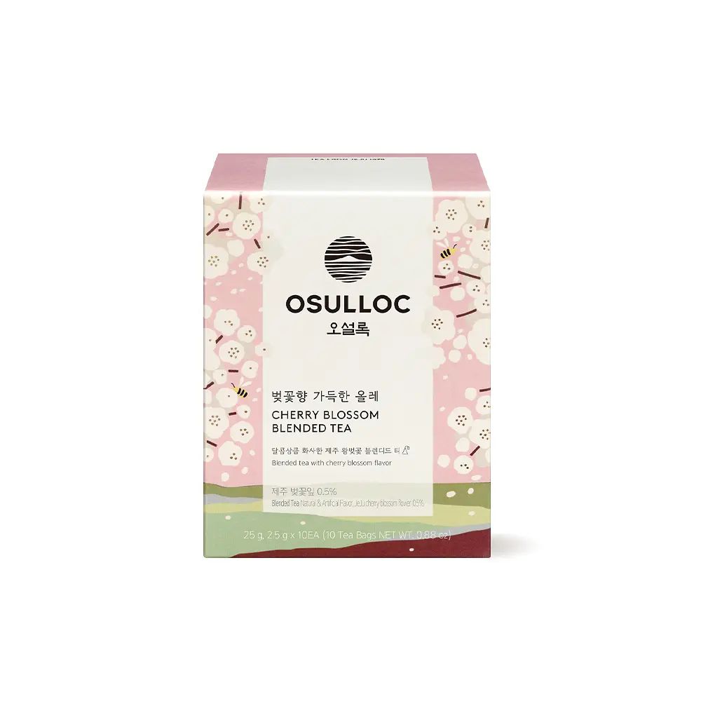 OSULLOC Cherry Blossom Blended Tea, 2.5g×10 Tea Bags 25g