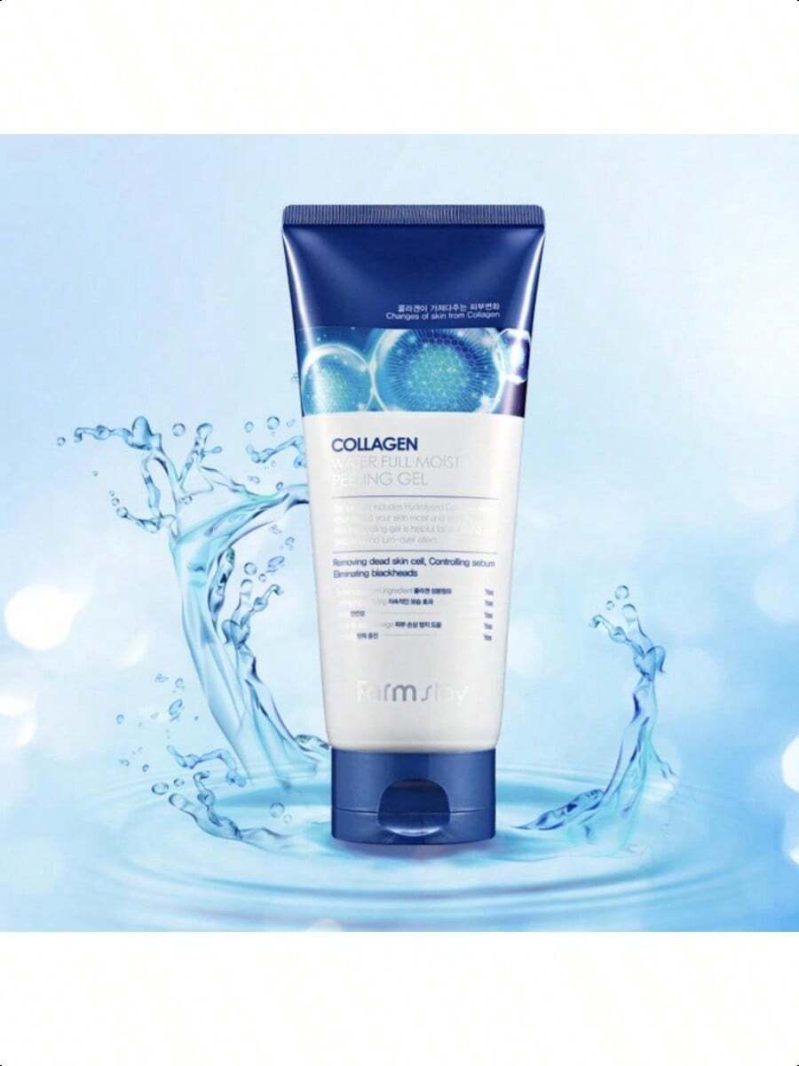 Farmstay Collagen Water Full Moist Peeling Gel - Peel Off Face Mask For Brighter Skin - Gently Exfoliates - Collagen For Skin - 6.08 Oz 180ml
