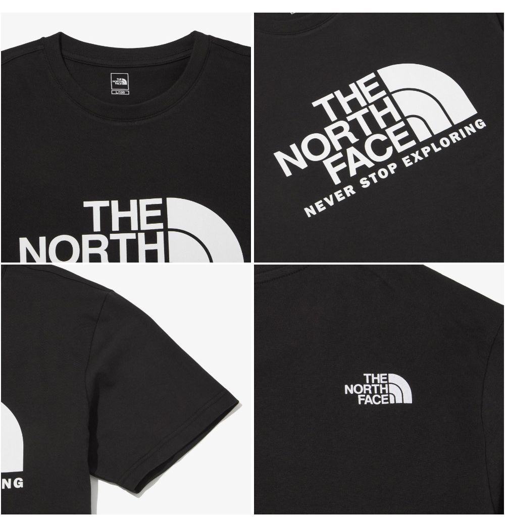 THENORTHFACE   Short sleeved Classic BIG Logo Men's and Women's Casual Round Neck T-shirt