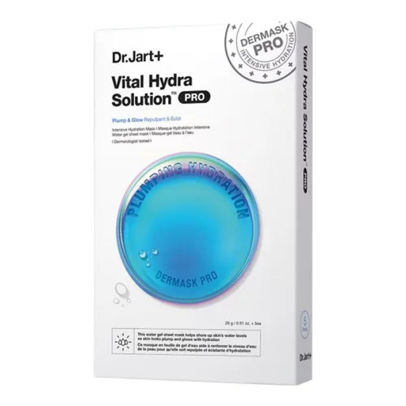 Dr Jart Dermask Vital Hydra Solution Pro  Hyaluronic Lasting Hydration  Face Sheet Mask For Sensitive Skin 5pcs/box