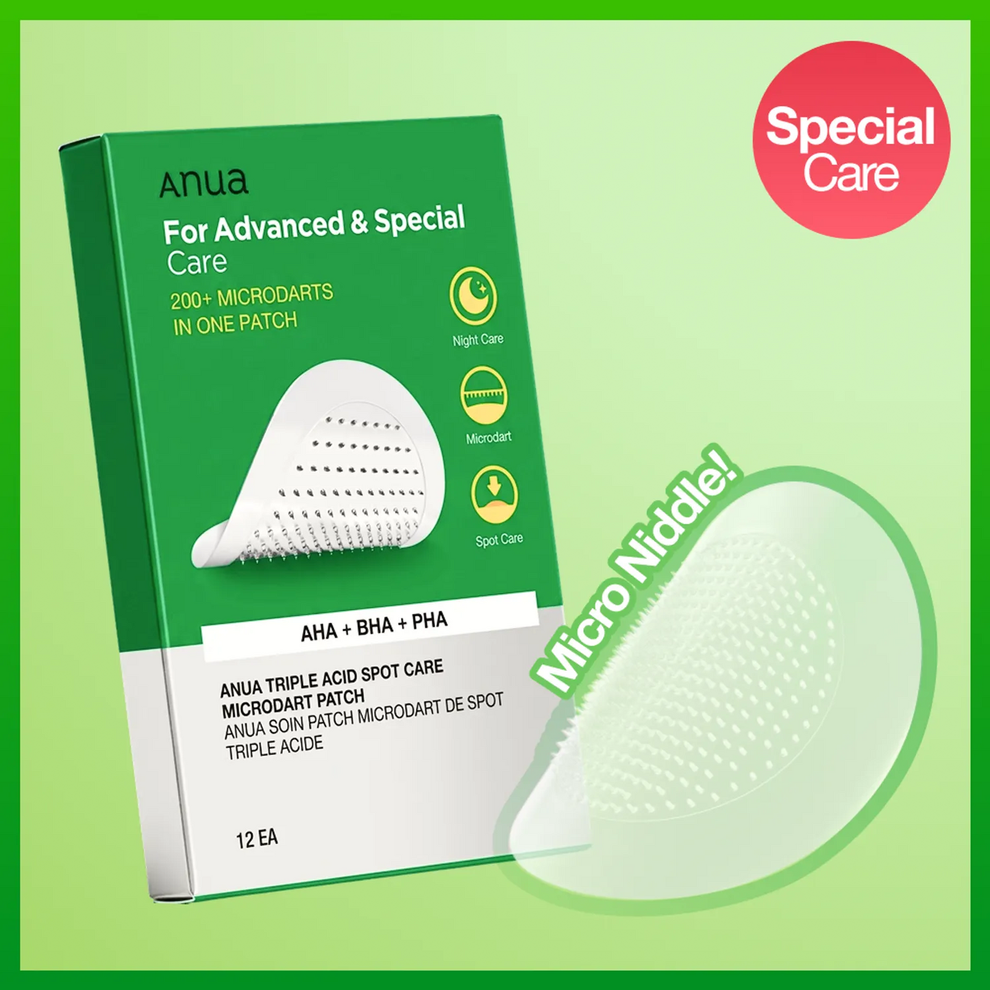 Anua Triple Acid Spot Care Microdart Patch 12ea