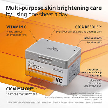 VT Pro Cica Daily Soothing| Cica Vital | Cica Collagen  | Cica Reti-A  | Vita-Light Brightening Mask 30ea