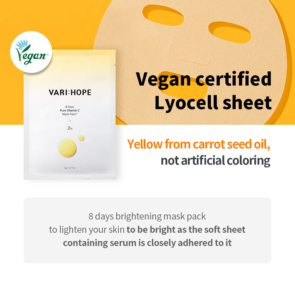 [VARI:HOPE] 8 Days Pure Vitamin C Mask Pack Plus (5 Sheets)