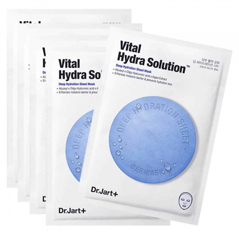 Dr Jart Dermask Vital Hydra Solution Pro | Hyaluronic | Lasting Hydration | Face Sheet Mask For Sensitive Skin (5Pcs/Box)