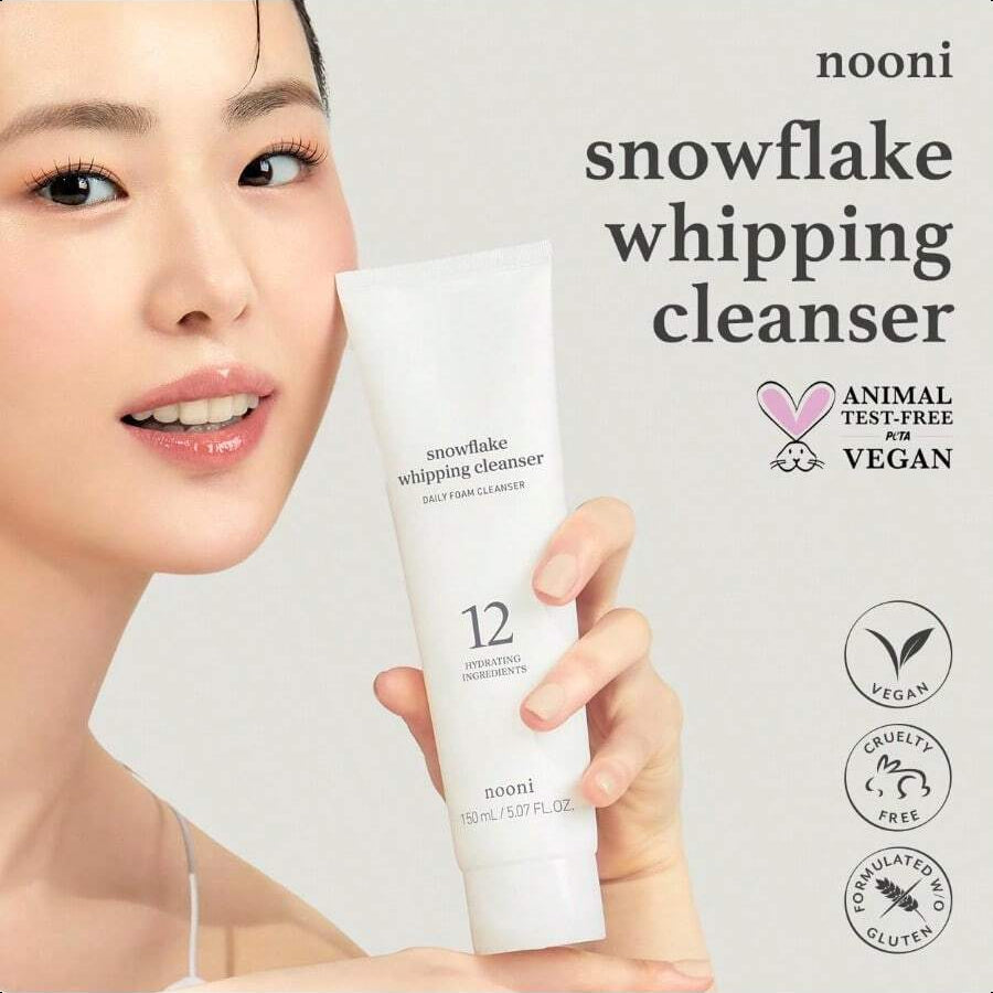 Nooni Snowflake Whipping Cleanser 150ml/5.07oz | Korean Glass Skin Care, Kbeauty, Facial Wash, Remove Impurities, Purigying