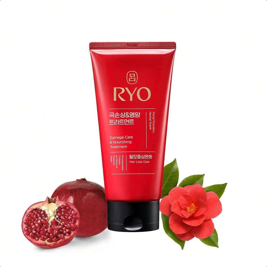 Ryo Damage Care & Nourishing Treatment With Korean Ginseng & Caffeine 300ml/10 Oz - Deep Conditioning Mask For Repair And Moisturizing