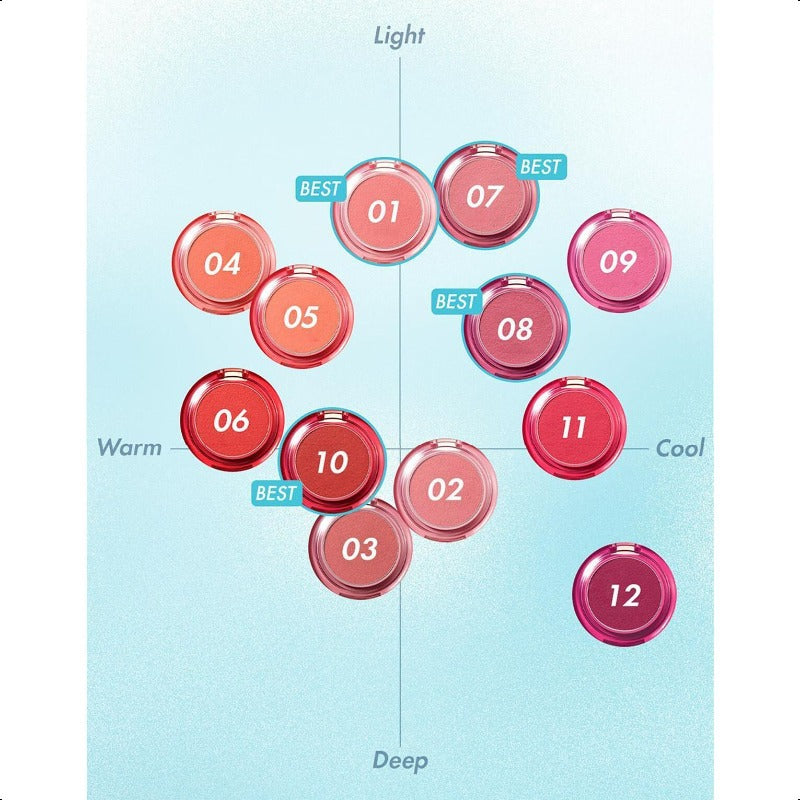 AMUSE Powder Lip & Cheek 4g 12Shades K-Beauty