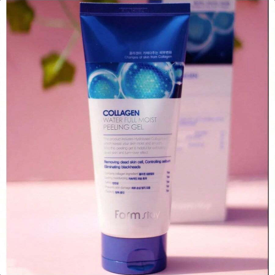 Farmstay Collagen Water Full Moist Peeling Gel - Peel Off Face Mask For Brighter Skin - Gently Exfoliates - Collagen For Skin - 6.08 Oz 180ml