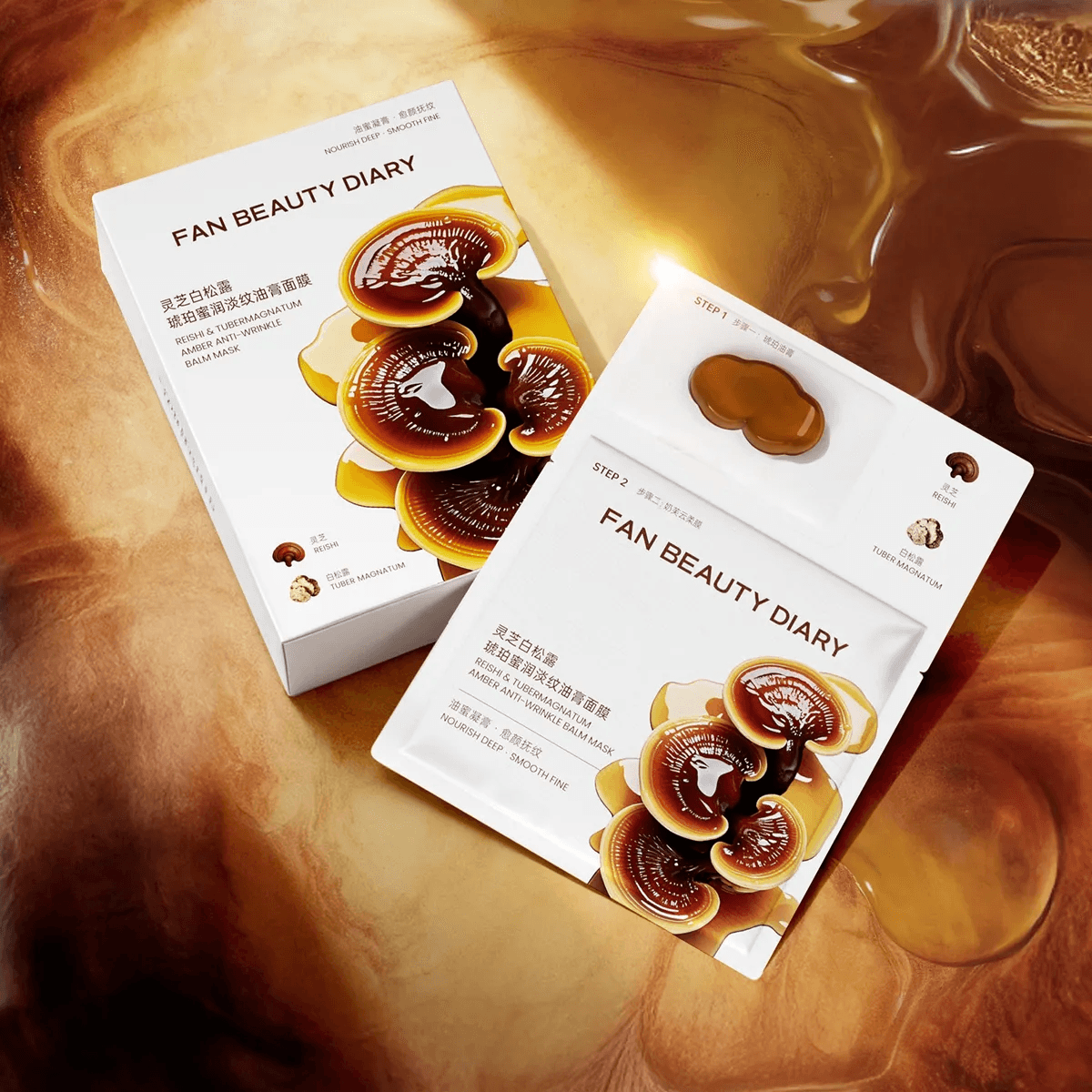 FAN BEAUTY DIARY Reishi White Truffle Anti-Wrinkle Lipid Cream Facial Mask - 5 Sheets per Box