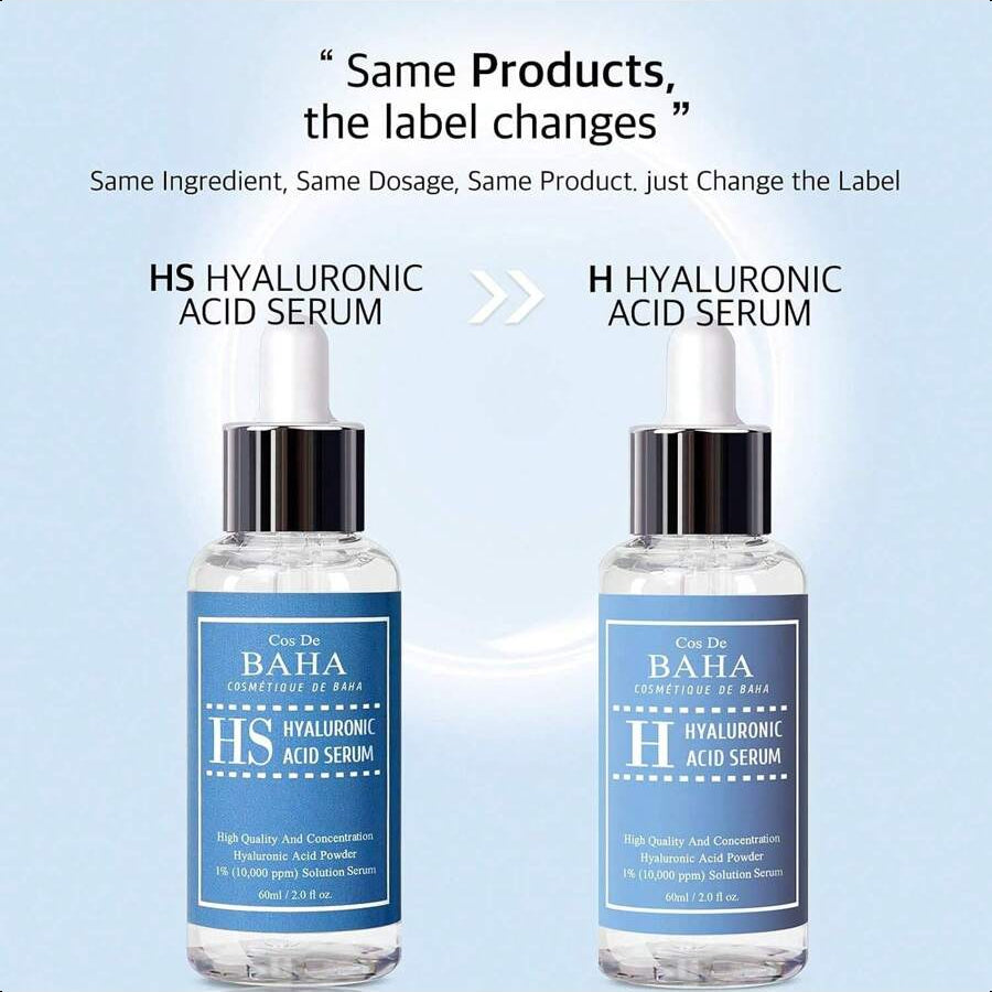 Cos De BAHA Pure Hyaluronic Acid 1% Serum 10,000ppm 60ml/2.02 Oz