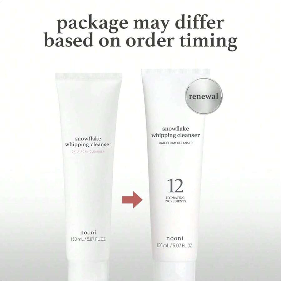 Nooni Snowflake Whipping Cleanser 150ml/5.07oz | Korean Glass Skin Care, Kbeauty, Facial Wash, Remove Impurities, Purigying