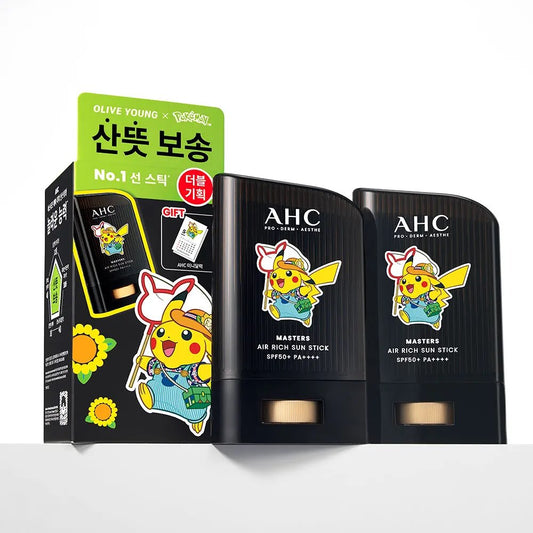 AHC Masters Air Rich Sun Stick SPF50+ PA++++ 22g [Olive Young Pokemon Double Planning Set]