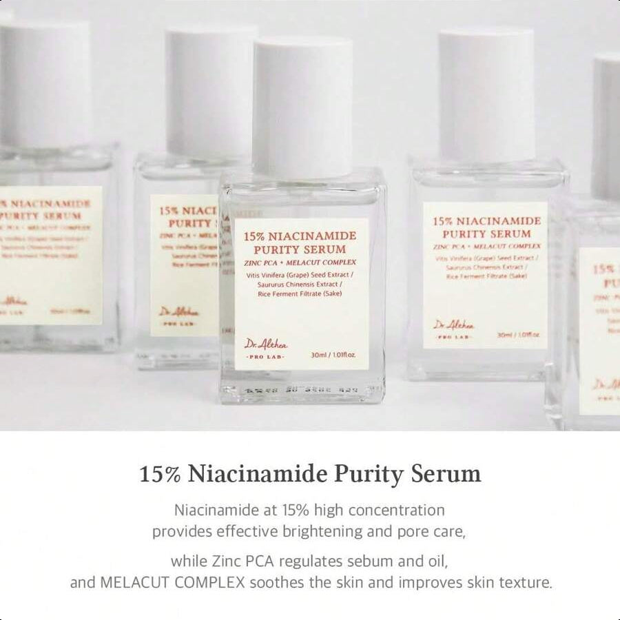 Dr. Althea 15% Niacinamide Purity Serum - 15% Niacinamide Included(30ml),Overall Skintone And Texture Improvement, Pore Care, Serum Control With Zinc. Vegan Formula, Korean Skincare
