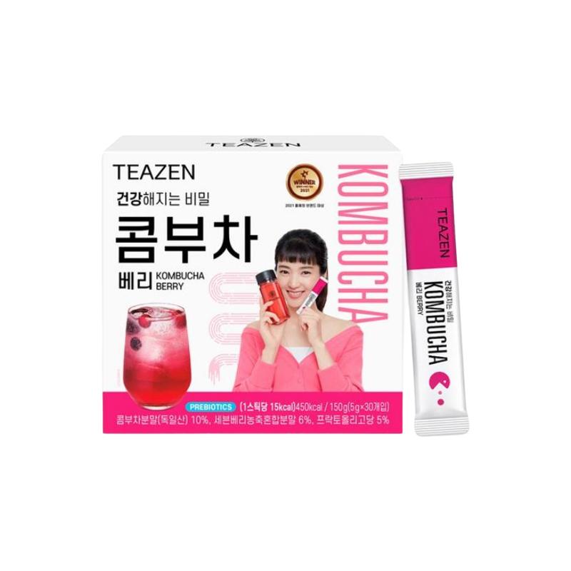 Teazen Kombucha Korean Kombucha Powder - Berry Peach Lemon Pineapple Citron