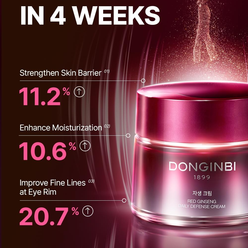 Donginbi Red Ginseng Daily Defense Cream 25ml- Firming Cream for Loose Surface, Face Moisturizer for Skin Barrier Repair,