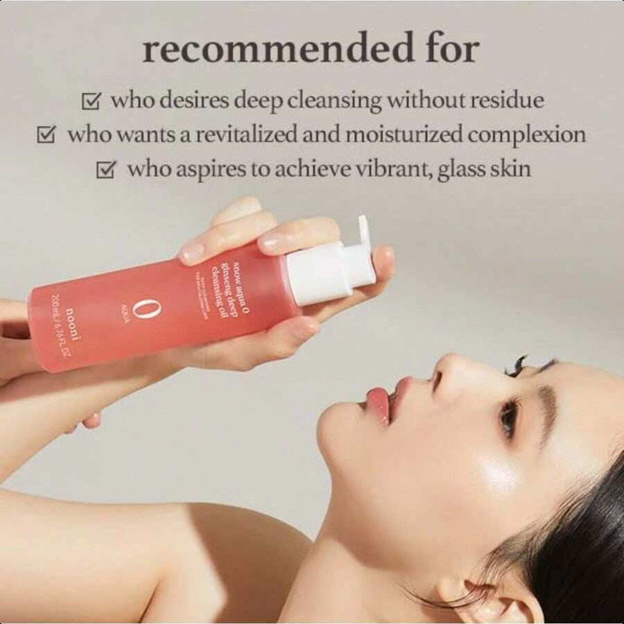 Nooni Snow Aqua 0 LHA Toning Cleansing Oil 200ml/6.76 Oz | Makeup Blackhead Remover, Pore Control, Glass Skin, Help Control Sebum