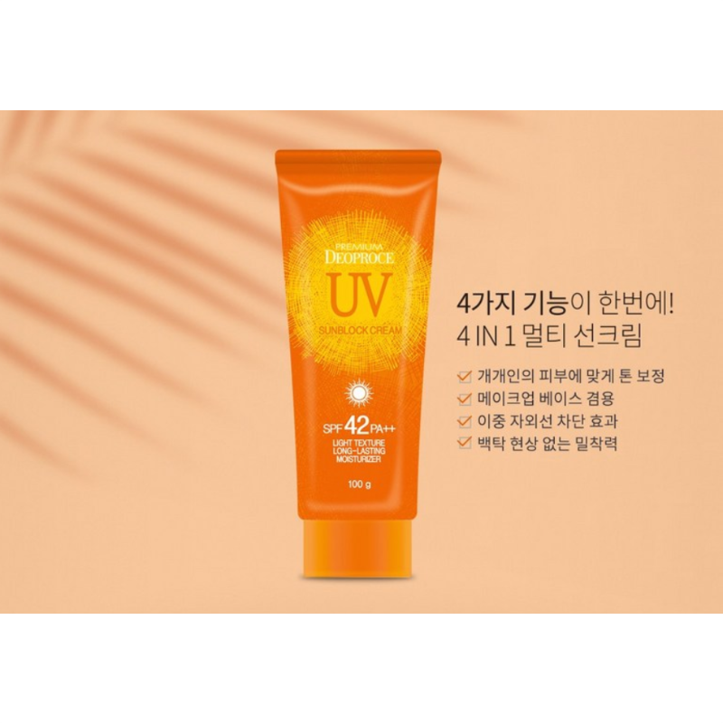 Premium Deoproce UV Sun Block Cream SPF42 PA++ 100g