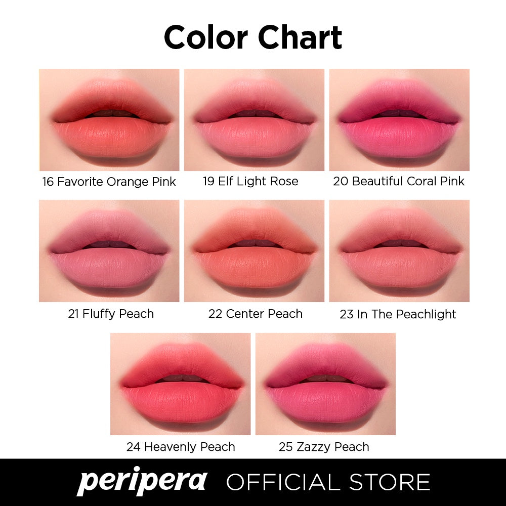 [PERIPERA] Ink Airy Velvet Lip Tint 4g ( 4, 23, 25) - Smooth & Soft Texture, Long Lasting Light Lip Tint