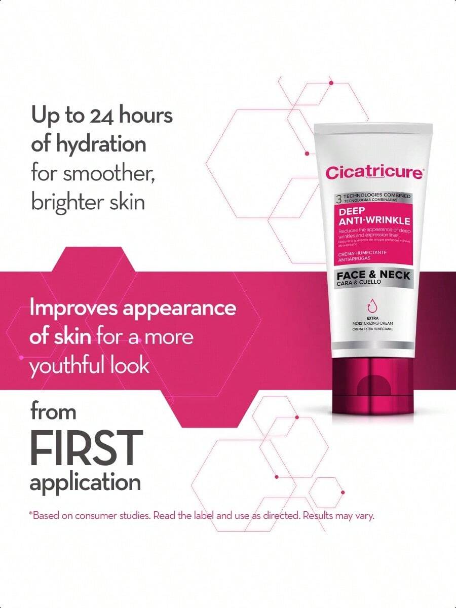 CICATRI Anti Wrinkle Face & Neck Cream 60g/2.1 Oz, 3-In-1 Facial Moisturizer With Retinol, Vitamin E