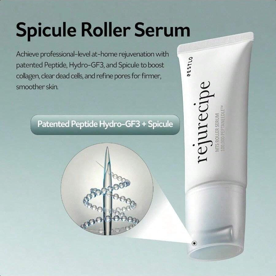 PESTLO Rejurecipe Spicule Roller Serum 50ml (1.69 Fl Oz) - Exfoliating & Hydrating Serum With Spicule Technology For Face, Neck, Décolleté