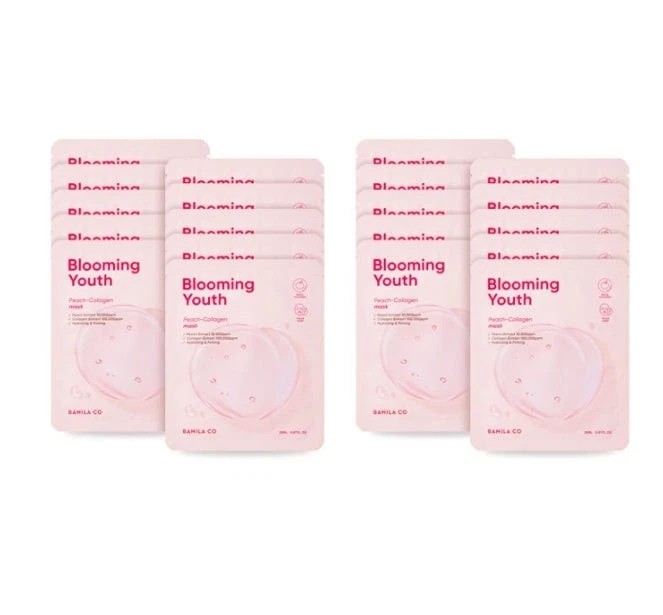 Banila Co ブルーミング ユース ピーチ コラーゲン フェイスマスク - 肌引き締めコラーゲンマスク (アンチエイジング)