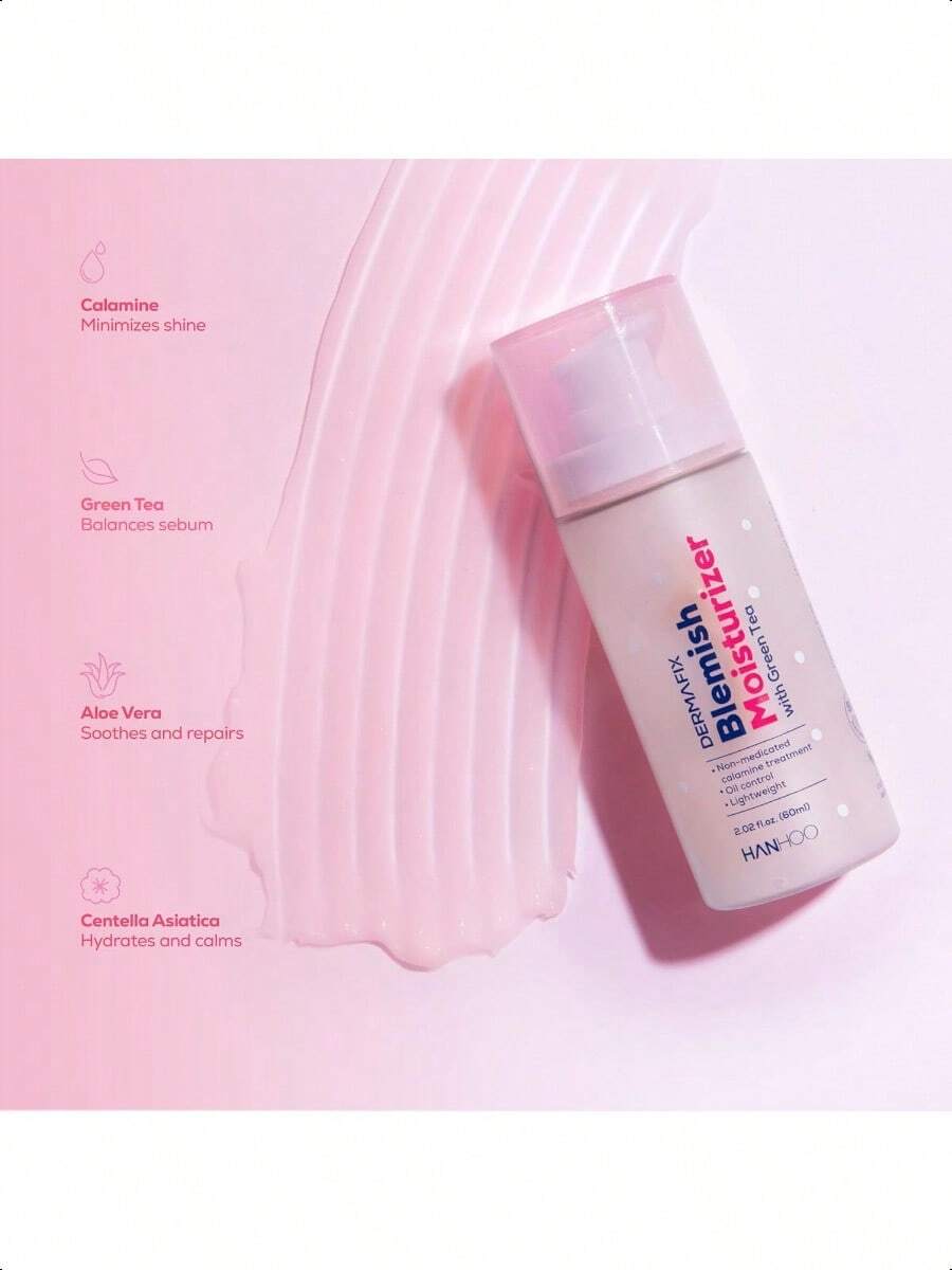 DermaFix Blemish Moisturizer, 2.02 Fl . Oz. 60ml, With Calamine, Green Tea, And Aloe, Lightweight Daily Facial Moisturizer, For Oily, Acne-Prone Skin, Moisturizer For Acne Regimen, Korean Skincare