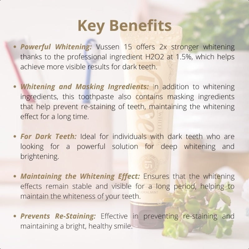 VUSSEN 15 Toothpaste: Whitening Toothpaste Bright Citrus Mint Flavor 80g