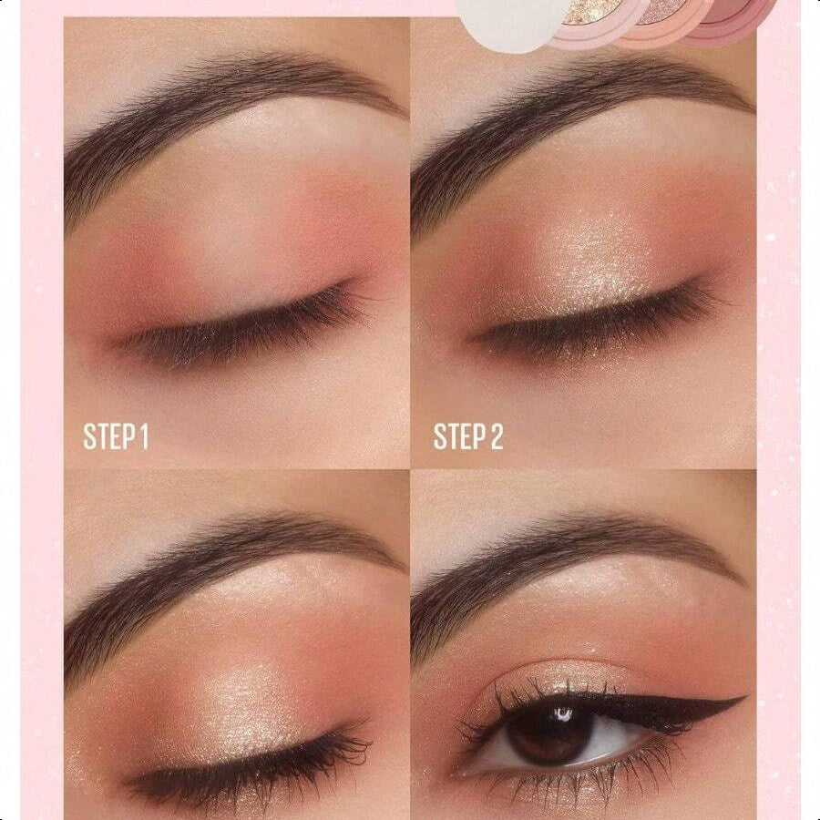 Kaja Beauty Bento Collection  - Bouncy Eyeshadow Trio  4.1g/0.14 Oz | Compact 3 - Shade Eyeshadow Palette In Nude Peach Tone