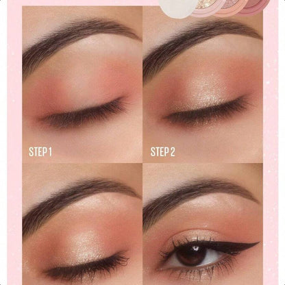 Kaja Beauty Bento Collection  - Bouncy Eyeshadow Trio  4.1g/0.14 Oz | Compact 3 - Shade Eyeshadow Palette In Nude Peach Tone