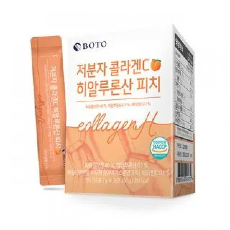 BOTO - Small Molecular Collagen C Hyaluronic Acid Peach[2g x 30 powder sticks]