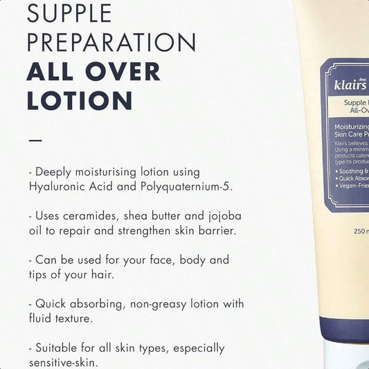 Dear, Klairs Supple Preparation All-Over Lotion, 250ml, 8.45oz