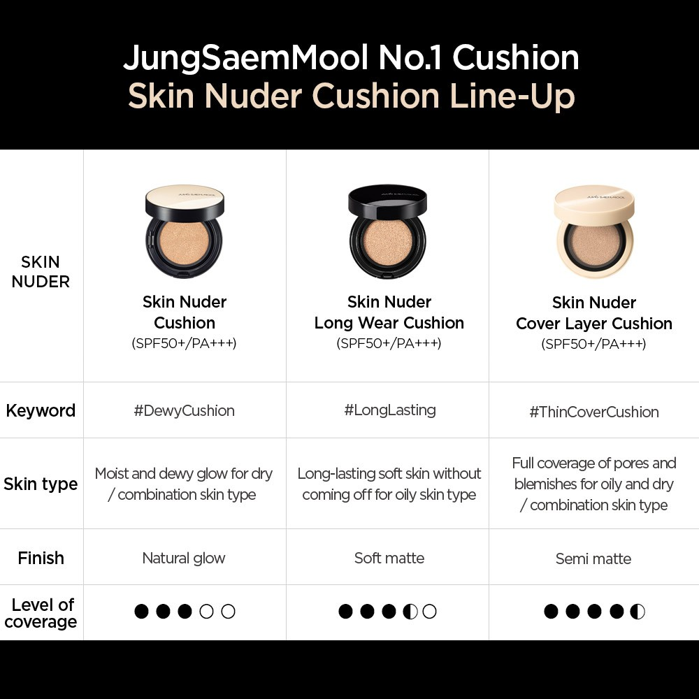 JUNG SAEM MOOL Essential Skin Nuder Long Wear Cushion (refill included)