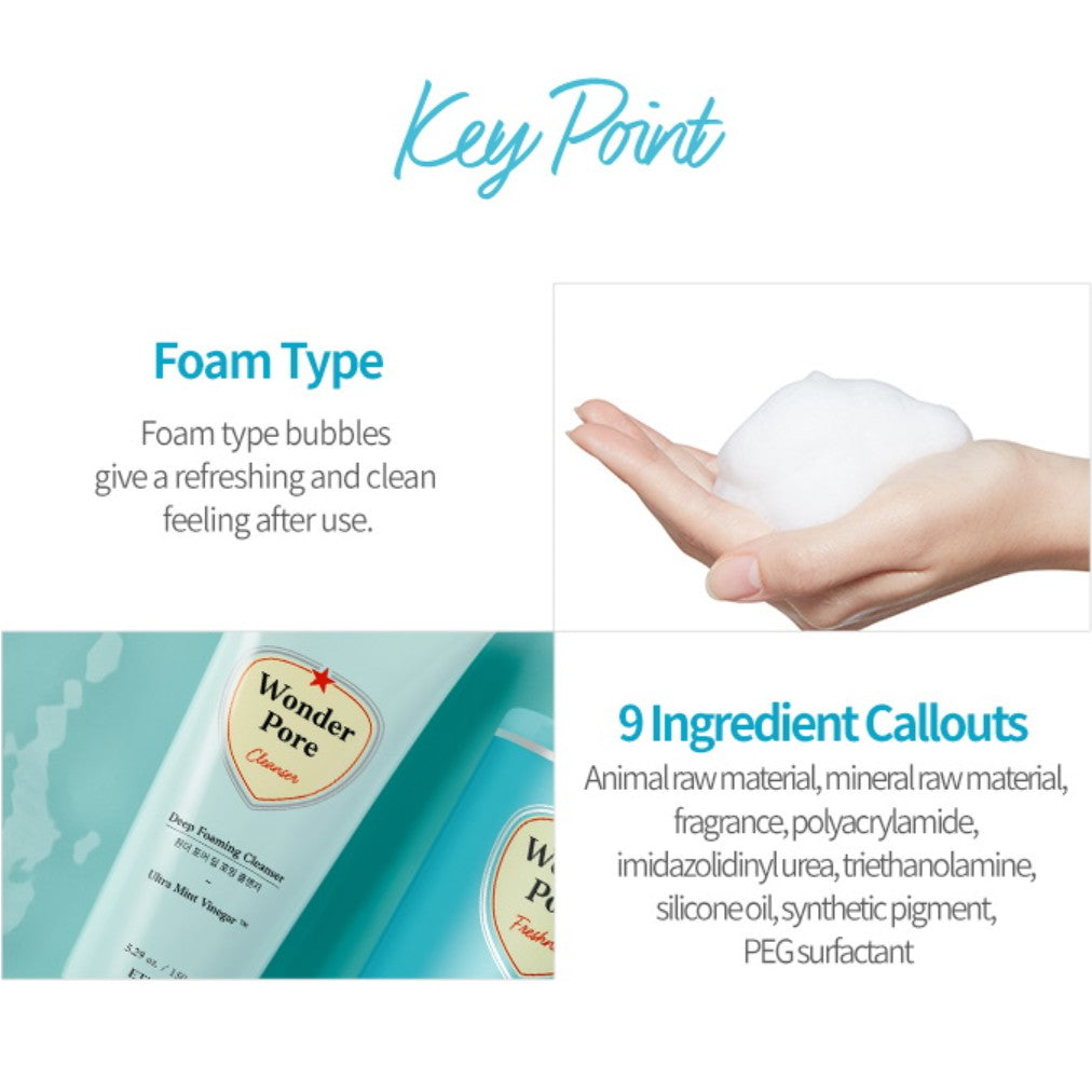 [ETUDE HOUSE] Wonder Pore Deep Foaming Cleanser 150g / Shipping from Korea