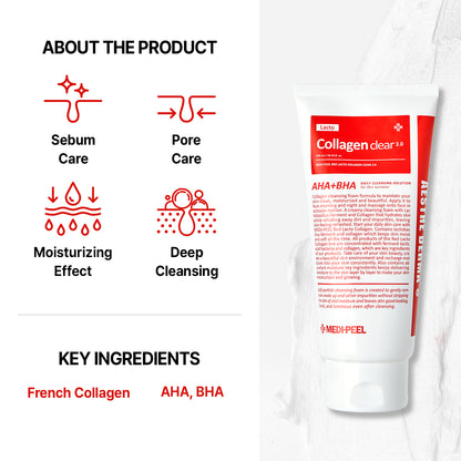 MEDI-PEEL Red Lacto Collagen Clear Foam Cleanser 2.0 120ml/300ml