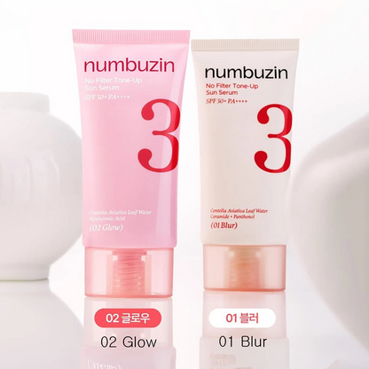 Numbuzin No.3 No Filter Tone Up Sun Serum SPF50+PA++++ 50ml
