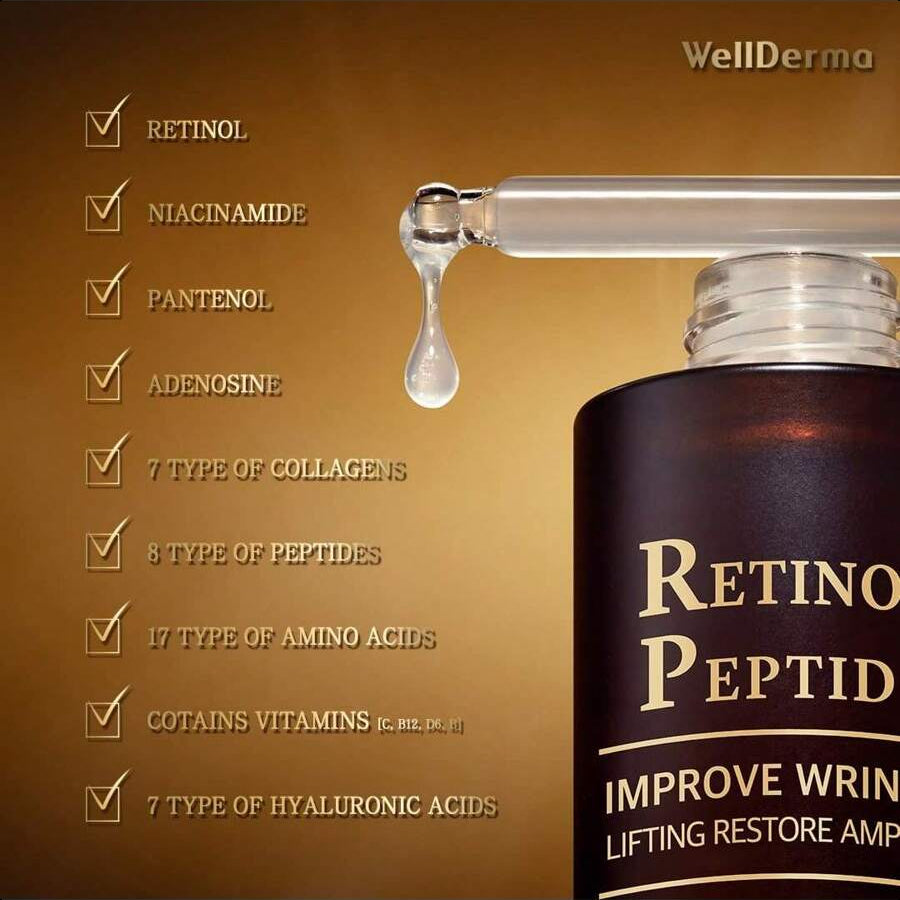 WellDerma Retinol Peptide Lifting Restore Serum/Ampoule 30ml/1.01 Oz