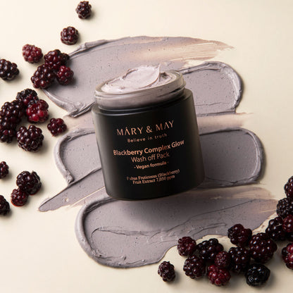 mary&may vegan blackberry complex glow-off pack 125g