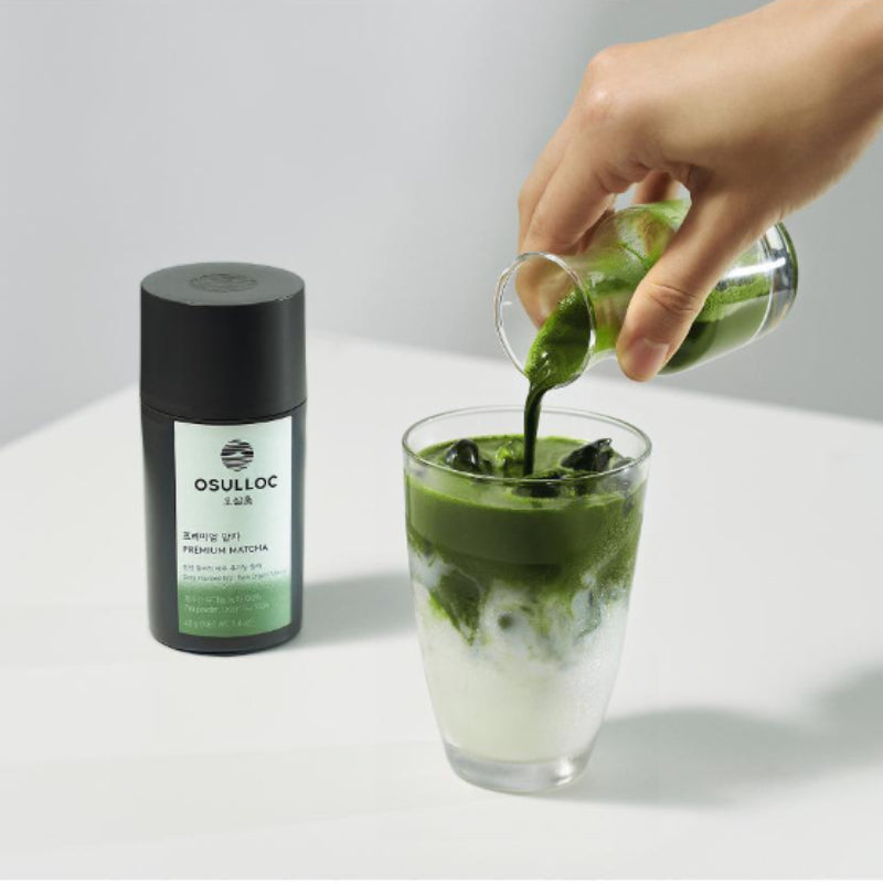 OSULLOC Matcha Ritual Gift Set, Premium Jeju Organic Matcha Powder 40g + Electric Whisk + Glass Pitcher