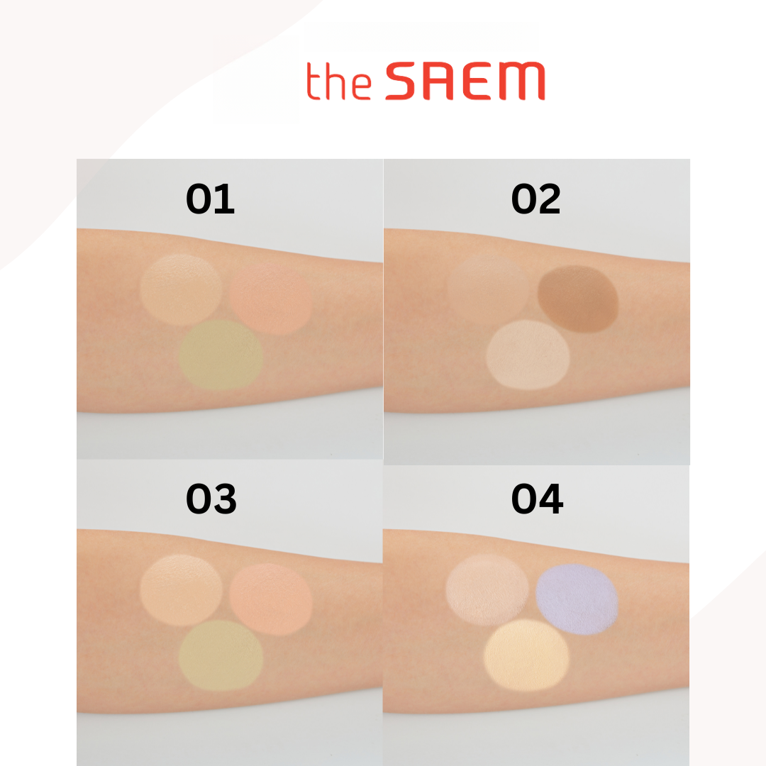 the SAEM Cover Perfection Triple Pot Concealer 4 colors