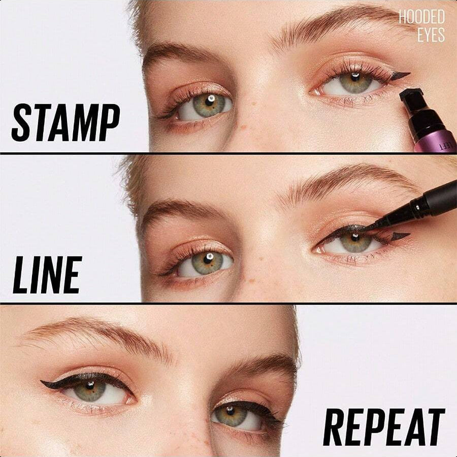 Kaja Winged Eyeliner Set - Wink Stamp Long | Compact Dual - Ended Eyeliner Set | Infused With Avocado Extract For Gentle Application