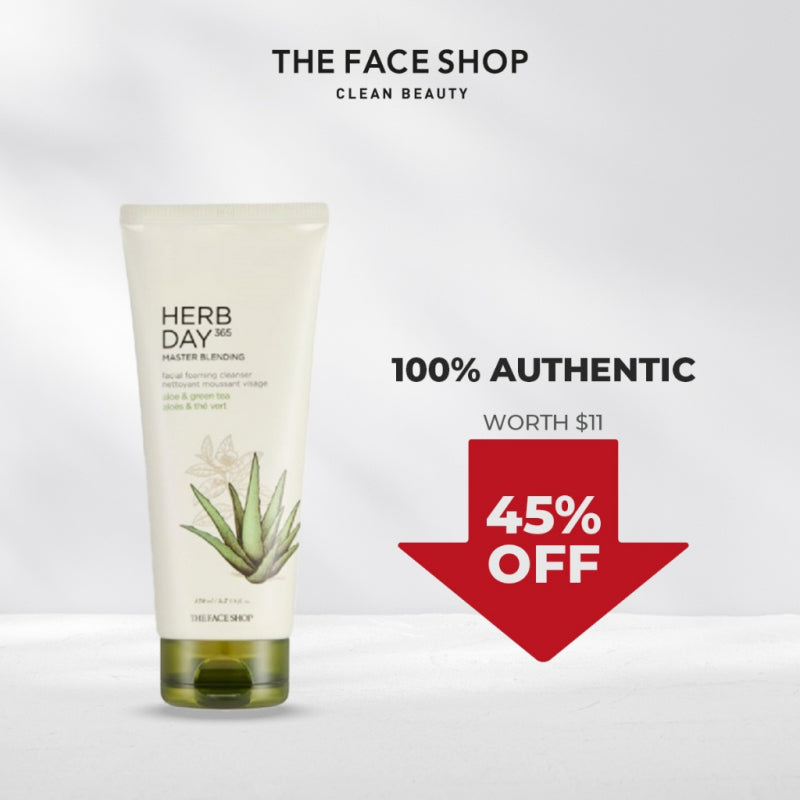 THEFACESHOP Herb Day 365 Master Blending Foaming Cleanser 170ml/100ml